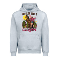 Heather Grey shoulda been a cowgirl bucking horse Urban Hoodie - texasbilliewilder