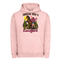 Pigment Salmon shoulda been a cowgirl bucking horse Urban Hoodie - texasbilliewilder