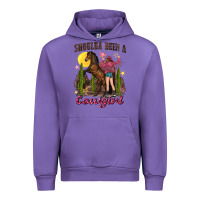 Tulip shoulda been a cowgirl bucking horse Urban Hoodie - texasbilliewilder