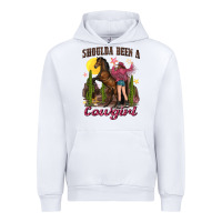 White shoulda been a cowgirl bucking horse Urban Hoodie - texasbilliewilder