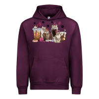 Mauve Wine siberian cat coffee cups Urban Hoodie - texasbilliewilder