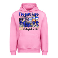Fuchsia Pink im just here for the snacks volleyball brother Urban Hoodie - Zillion Design Studio