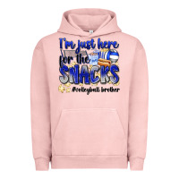Pigment Salmon im just here for the snacks volleyball brother Urban Hoodie - Zillion Design Studio