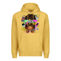 Antique Gold 90s afro messy bun Premium Hoodie - texasbilliewilder