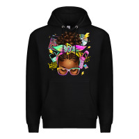 Black 90s afro messy bun Premium Hoodie - texasbilliewilder