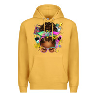 Mustard 90s afro messy bun Premium Hoodie - texasbilliewilder