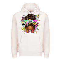 Pale Pink 90s afro messy bun Premium Hoodie - texasbilliewilder