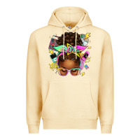 Pina Colada 90s afro messy bun Premium Hoodie - texasbilliewilder