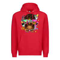 Red 90s afro messy bun Premium Hoodie - texasbilliewilder