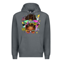 Rock 90s afro messy bun Premium Hoodie - texasbilliewilder