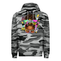Slate Camo 90s afro messy bun Premium Hoodie - texasbilliewilder