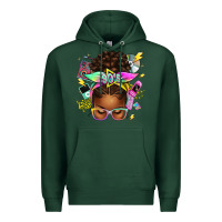 90s Afro Messy Bun Premium Hoodie | Teevron