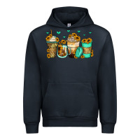 Navy sunflowers coffee cups Urban Hoodie - Zillion Design Studio