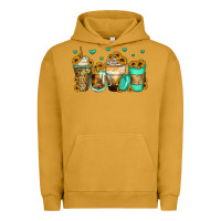 Pigment Peanut Butter sunflowers coffee cups Urban Hoodie - Zillion Design Studio
