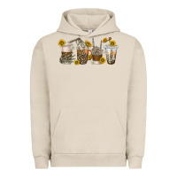 Pigment French Oak skeleton hands coffee cups Urban Hoodie - texasbilliewilder