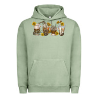 Pigment Oil Green skeleton hands coffee cups Urban Hoodie - texasbilliewilder