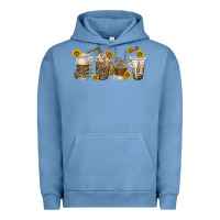 Pigment Pebble Blue skeleton hands coffee cups Urban Hoodie - texasbilliewilder