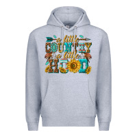 Heather Grey a little country a little hood Premium Hoodie - texasbilliewilder