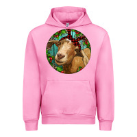 Fuchsia Pink Farm Goat Christmas Urban Hoodie - RanaPortraitStore