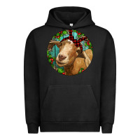 Pigment Black Farm Goat Christmas Urban Hoodie - RanaPortraitStore