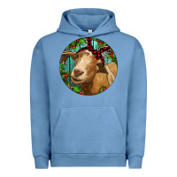 Pigment Pebble Blue Farm Goat Christmas Urban Hoodie - RanaPortraitStore