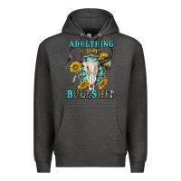 Charcoal Heather adulthing is some bullshit with sanflowers and gamstone  tbw Premium Hoodie - texasbilliewilder