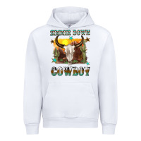 White simmer down cowboy Urban Hoodie - texasbilliewilder