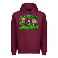 Burgundy St Patricks Day Lucky Heifers Premium Hoodie - RanaPortraitStore