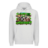 Dove Grey St Patricks Day Lucky Heifers Premium Hoodie - RanaPortraitStore