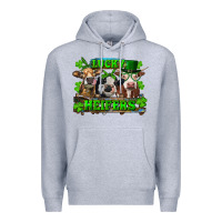 Heather Grey St Patricks Day Lucky Heifers Premium Hoodie - RanaPortraitStore