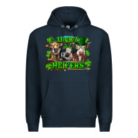 Navy St Patricks Day Lucky Heifers Premium Hoodie - RanaPortraitStore