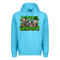 Ocean Blue St Patricks Day Lucky Heifers Premium Hoodie - RanaPortraitStore