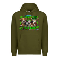 Army Green St Patricks Day Lucky Heifers Premium Hoodie - RanaPortraitStore