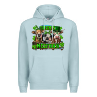 Blue Mist St Patricks Day Lucky Heifers Premium Hoodie - RanaPortraitStore