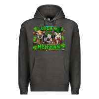 Charcoal Heather St Patricks Day Lucky Heifers Premium Hoodie - RanaPortraitStore