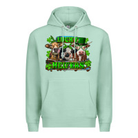 Seafoam St Patricks Day Lucky Heifers Premium Hoodie - RanaPortraitStore