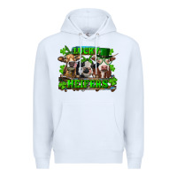 White St Patricks Day Lucky Heifers Premium Hoodie - RanaPortraitStore