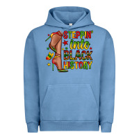Pigment Pebble Blue steppin into black history Urban Hoodie - Zillion Design Studio