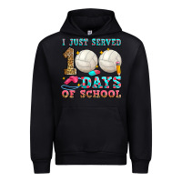 Black i just served 100 days of school volleyball Urban Hoodie - Zillion Design Studio