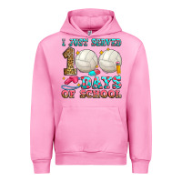 Fuchsia Pink i just served 100 days of school volleyball Urban Hoodie - Zillion Design Studio