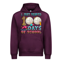 Mauve Wine i just served 100 days of school volleyball Urban Hoodie - Zillion Design Studio