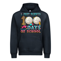 Navy i just served 100 days of school volleyball Urban Hoodie - Zillion Design Studio