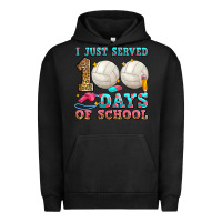 Pigment Black i just served 100 days of school volleyball Urban Hoodie - Zillion Design Studio