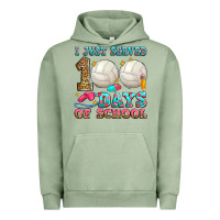 Pigment Oil Green i just served 100 days of school volleyball Urban Hoodie - Zillion Design Studio