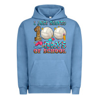 Pigment Pebble Blue i just served 100 days of school volleyball Urban Hoodie - Zillion Design Studio