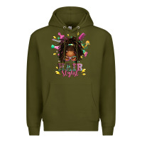Army Green afro locs hair stylist messy bun tbw Premium Hoodie - texasbilliewilder