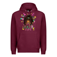 Burgundy afro locs hair stylist messy bun tbw Premium Hoodie - texasbilliewilder