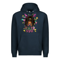 Navy afro locs hair stylist messy bun tbw Premium Hoodie - texasbilliewilder