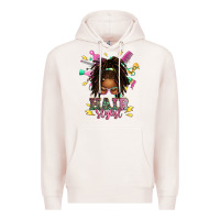 Pale Pink afro locs hair stylist messy bun tbw Premium Hoodie - texasbilliewilder