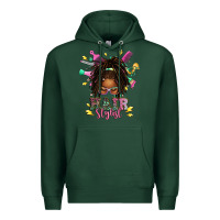 Sports Green afro locs hair stylist messy bun tbw Premium Hoodie - texasbilliewilder